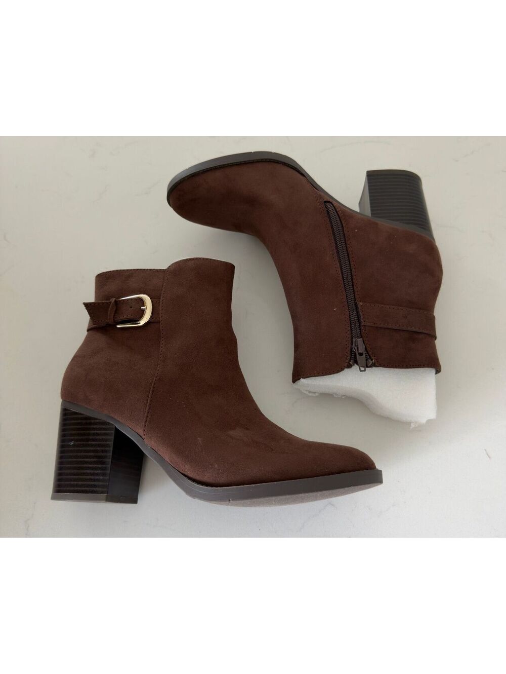 Style & Co Dark Brown Harlemm Buckle Booties Women Size 9